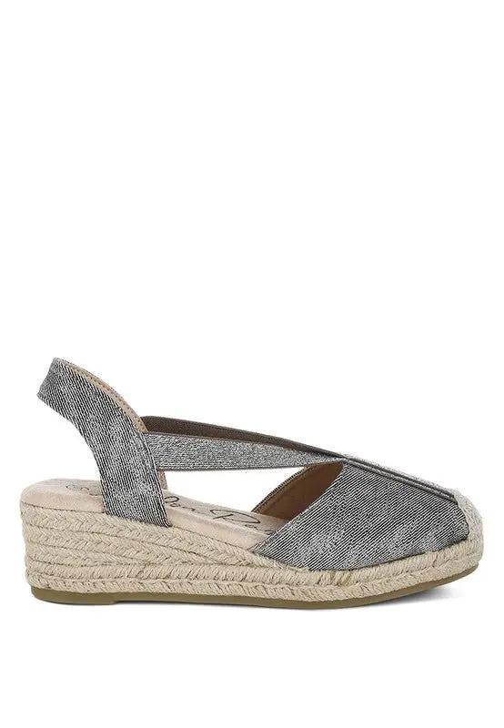 Port Side Metallic Woven Espadrille Wedges for Summer Style - Love Salve